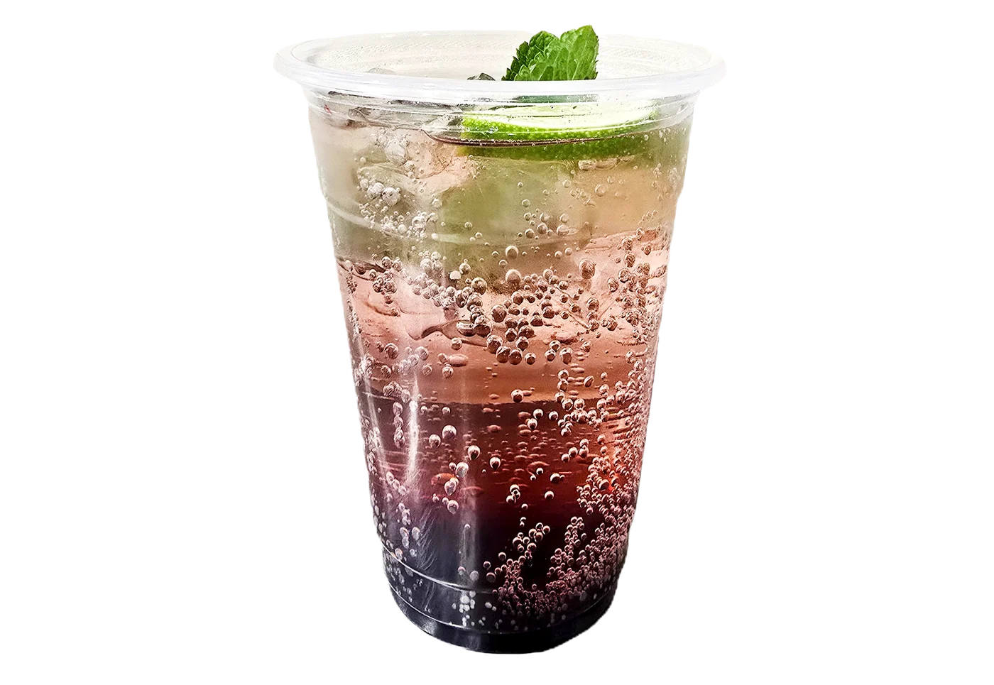 A tall mojito over crushed ice with mint